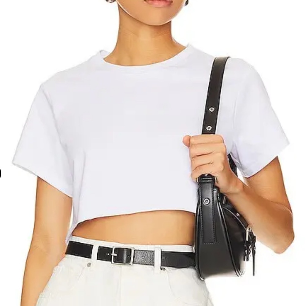 🤍 Allsaints Soph Tee in Optic White Organic Cotton Cropped T-Shirt Size L